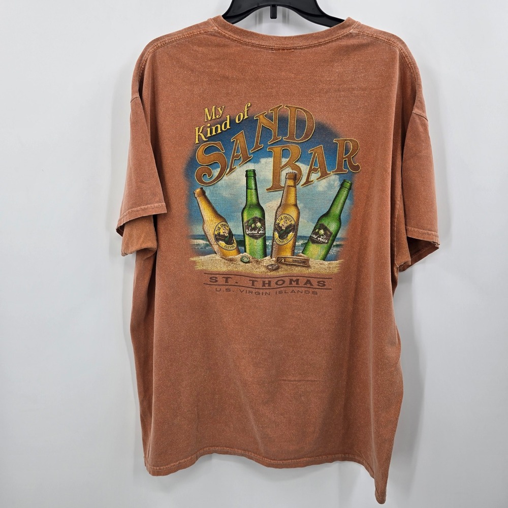 Blue 84 St Thomas US Virgin Islands Sand Bar T-Shirt Mens XL Orange Brown